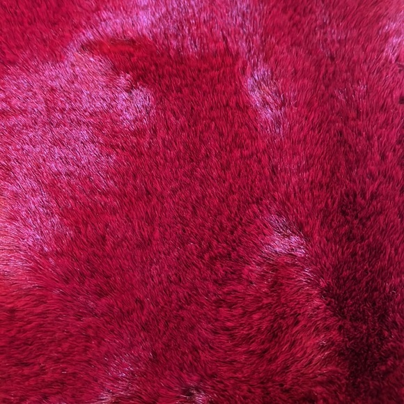 Alessia Massimo Red Faux Fur Pull Thru Scarf NEW - Picture 6 of 6